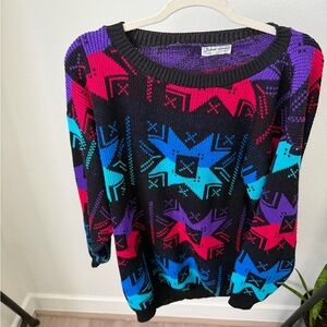 Vibrant Star Pattern Sweater
